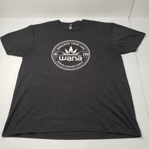 Wana T-Shirt Mens XL Dark Gray Hemp Short Sleeve Crew Neck Cotton Festival Tee